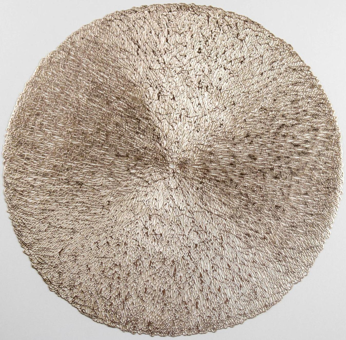 Набор салфеток сервировочных на стол Доляна «Соломка», d=38 см, 4 шт, цвет золото