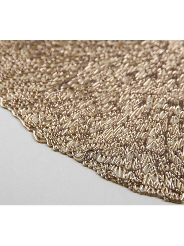 Набор салфеток сервировочных на стол Доляна «Соломка», d=38 см, 4 шт, цвет золото