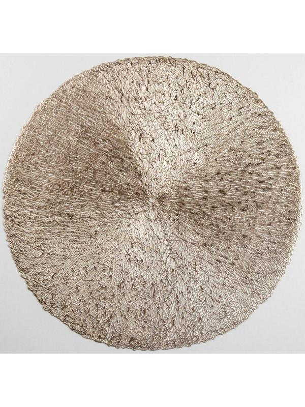 Набор салфеток сервировочных на стол Доляна «Соломка», d=38 см, 4 шт, цвет золото