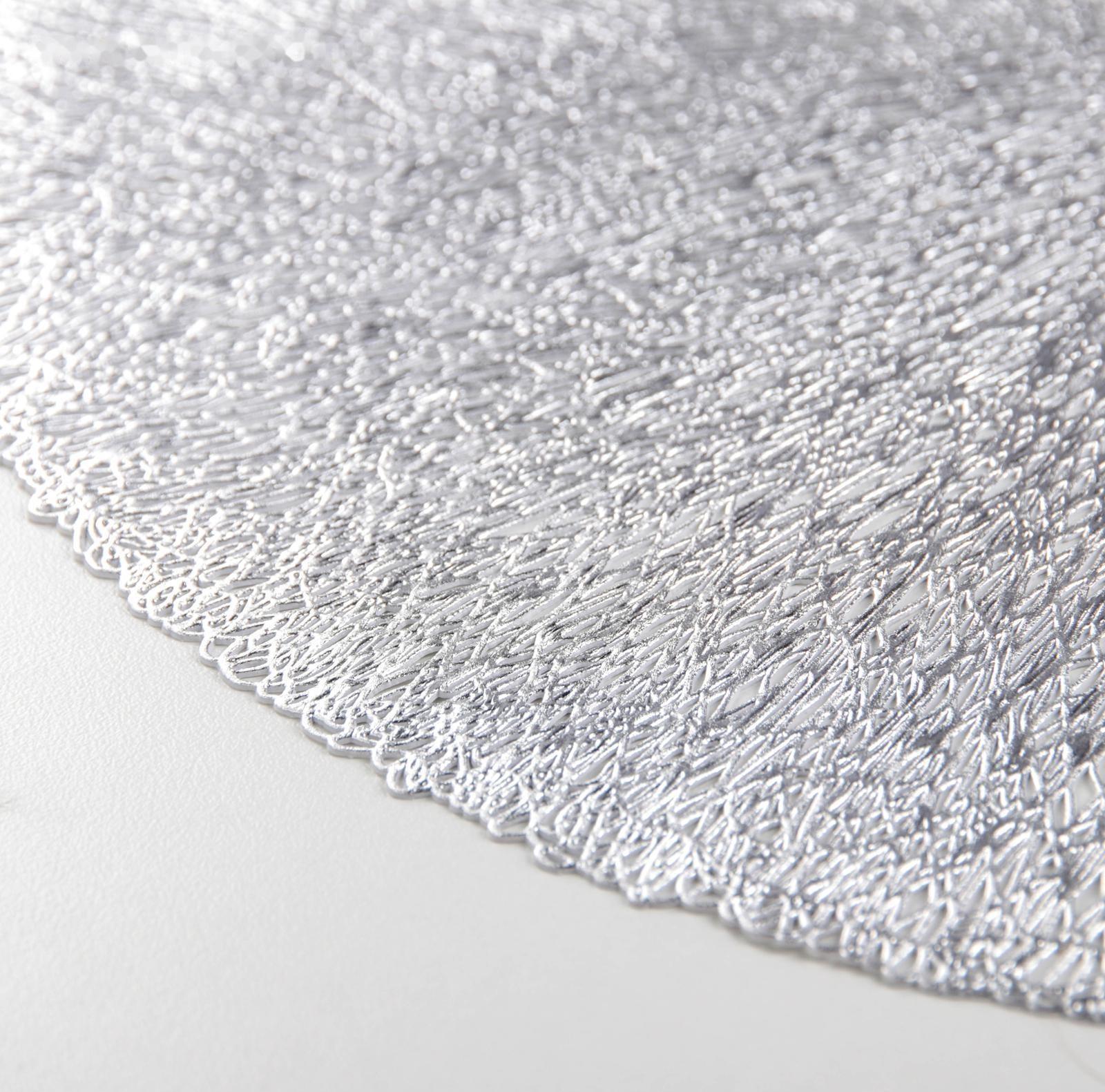 Набор салфеток сервировочных на стол Доляна «Соломка», d=38 см, 4 шт, цвет серебро