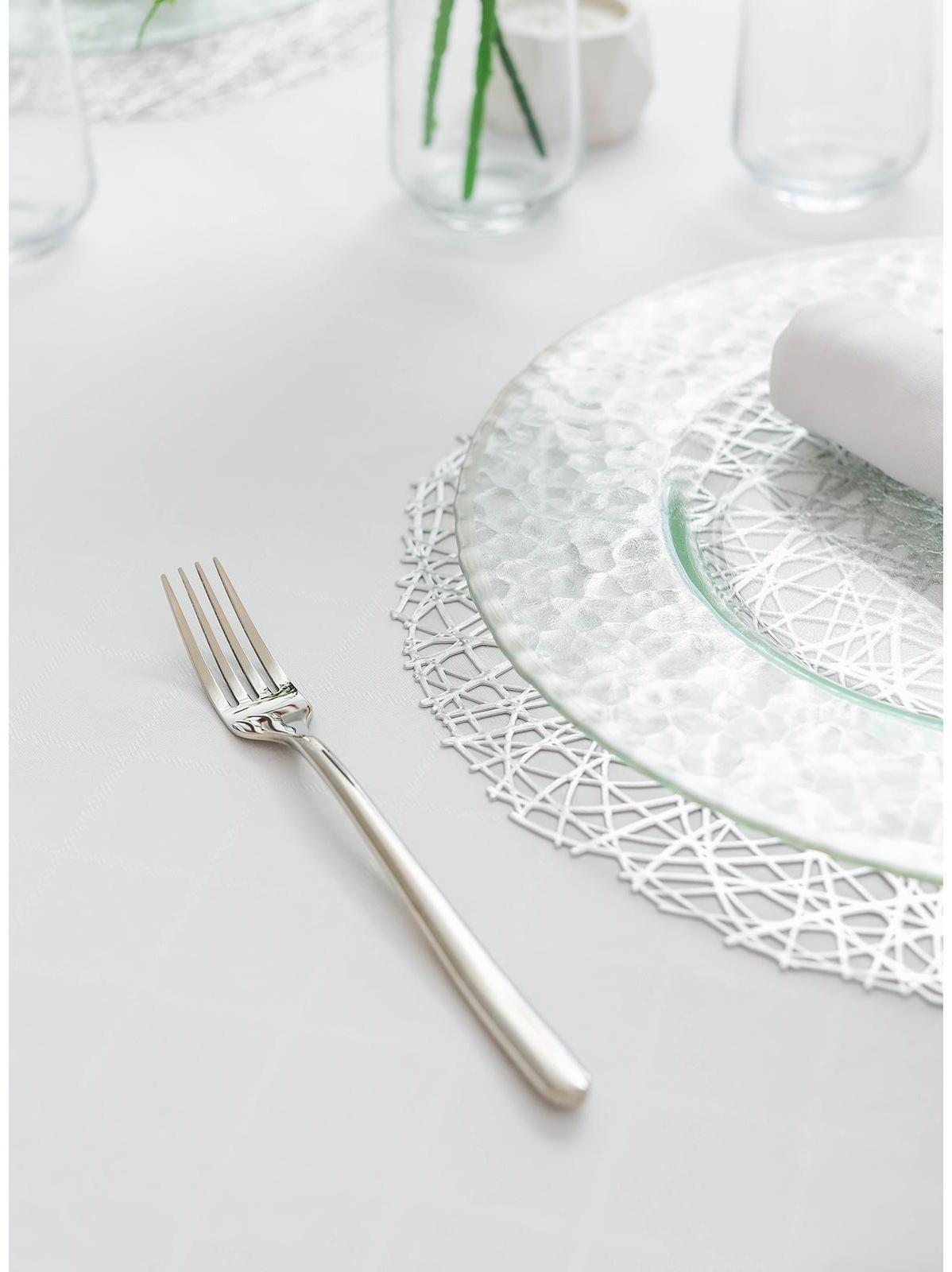 Набор салфеток сервировочных на стол Доляна «Соломка», d=38 см, 4 шт, цвет серебро