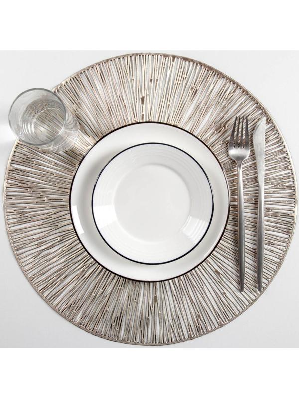 Набор салфеток сервировочных на стол Доляна «Сияние», d=38 см, 4 шт, цвет золото