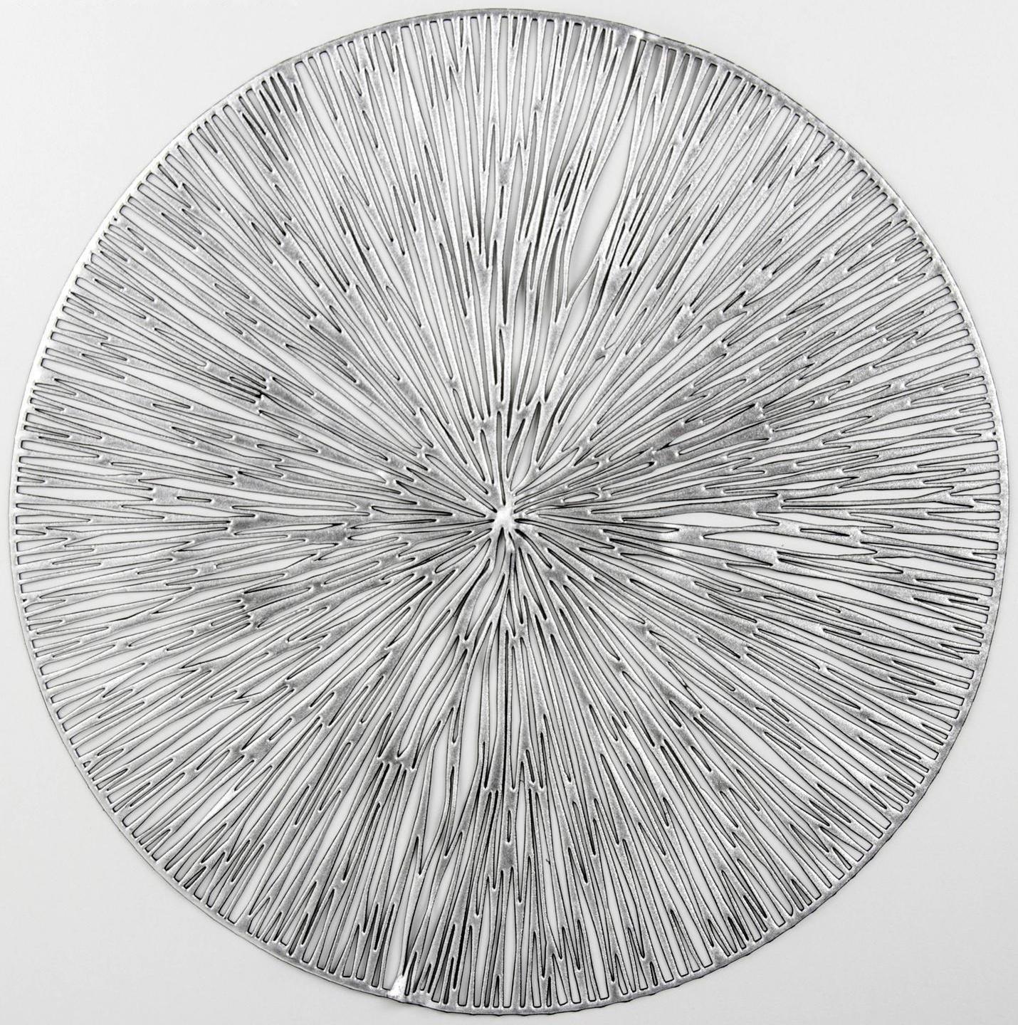 Набор салфеток сервировочных на стол Доляна «Сияние», d=38 см, 4 шт, цвет серебро