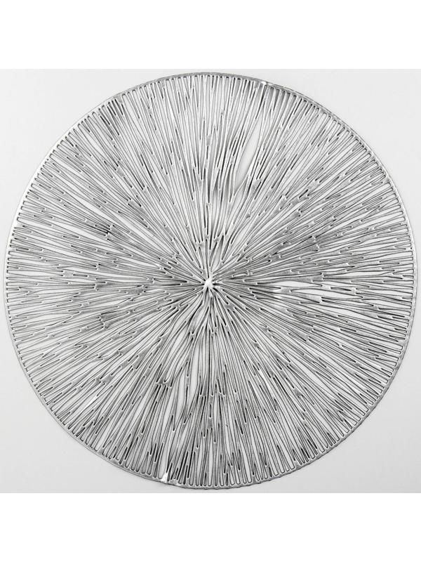 Набор салфеток сервировочных на стол Доляна «Сияние», d=38 см, 4 шт, цвет серебро