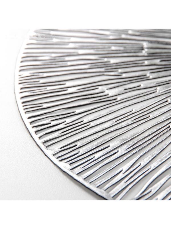 Набор салфеток сервировочных на стол Доляна «Сияние», d=38 см, 4 шт, цвет серебро