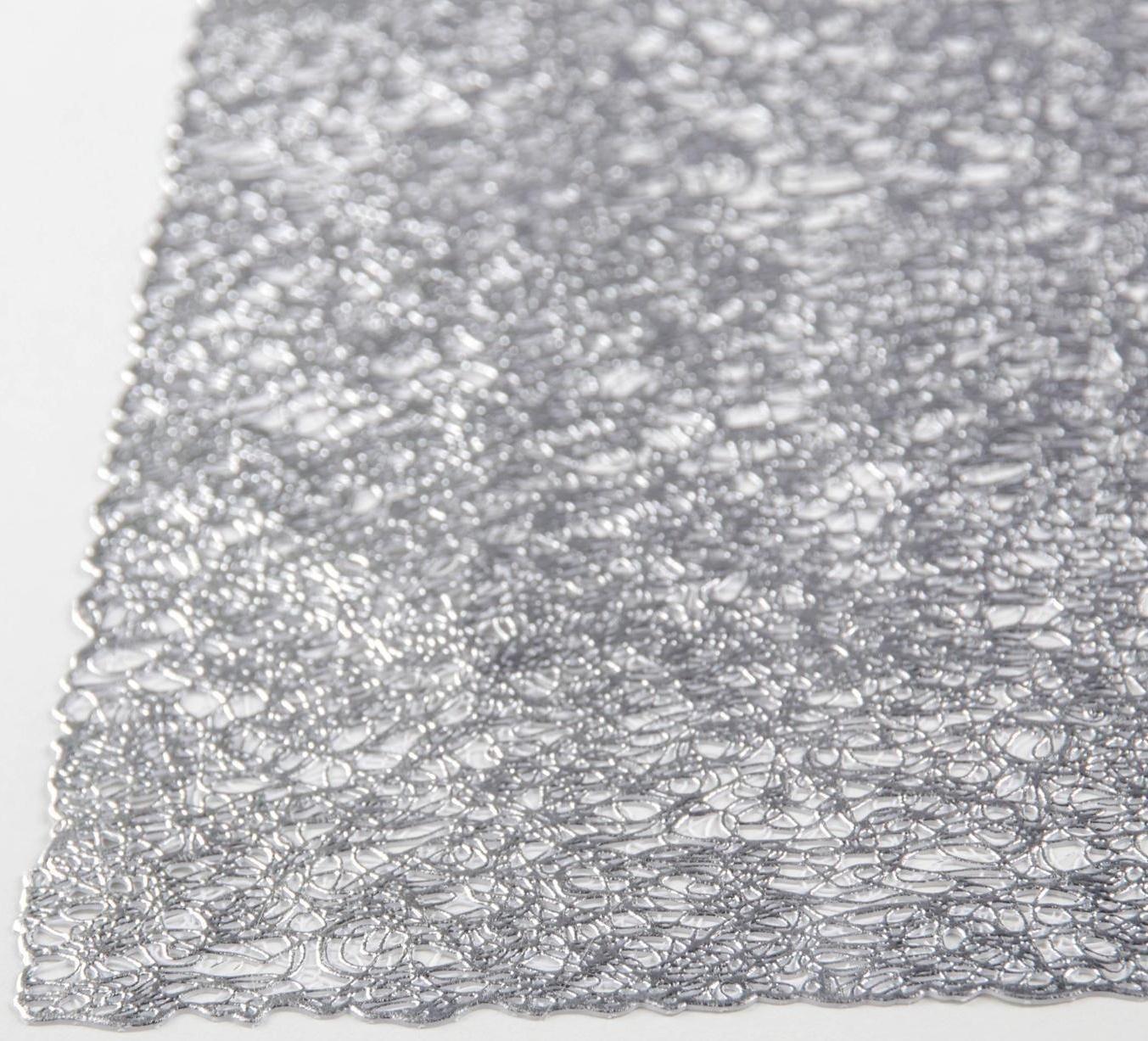 Набор салфеток сервировочных на стол Доляна «Соломка», 30×45 см, 4 шт, цвет серебряный