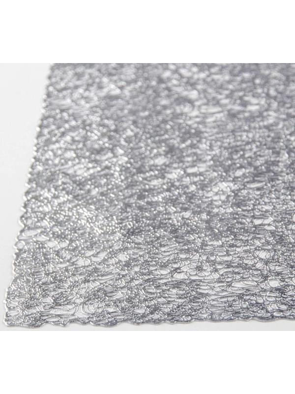 Набор салфеток сервировочных на стол Доляна «Соломка», 30×45 см, 4 шт, цвет серебряный