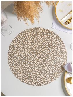 Набор салфеток сервировочных на стол Доляна «Манифик», d=38 см, 4 шт, цвет золотой
