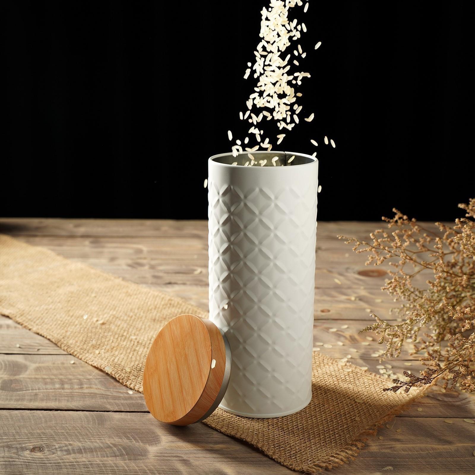 Банка для сыпучих продуктов «Ромб», 790 мл, 19×7,5×7,5 см, цвет белый