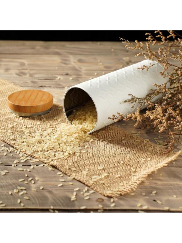 Банка для сыпучих продуктов «Ромб», 790 мл, 19×7,5×7,5 см, цвет белый