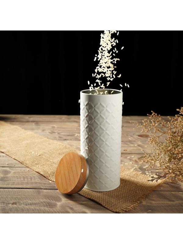 Банка для сыпучих продуктов «Ромб», 790 мл, 19×7,5×7,5 см, цвет белый