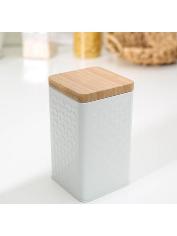 Банка для сыпучих продуктов «Ромб», 10×18 см, цвет белый