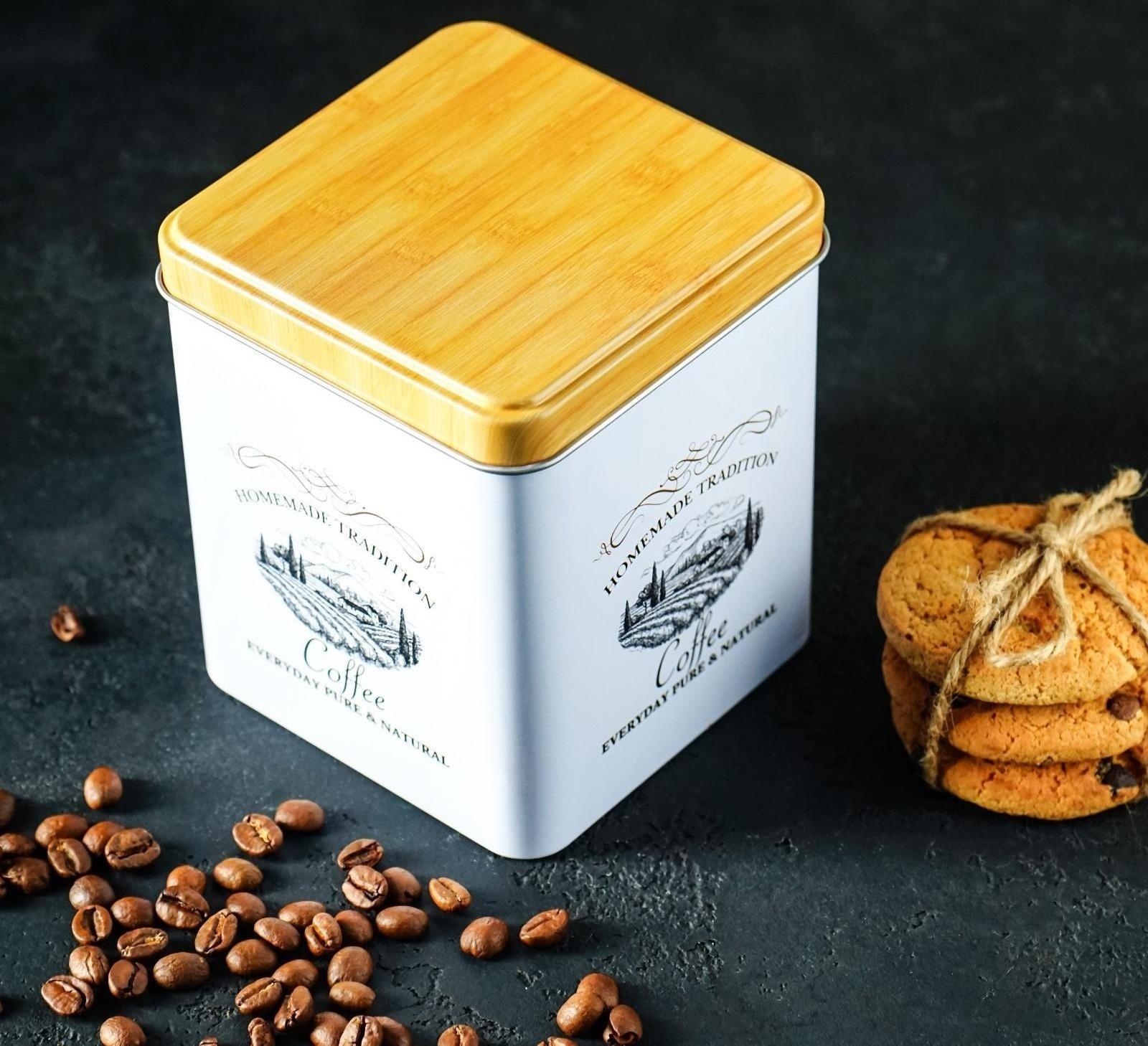 Банка для кофе «Дом и поле», 12×10×10 см, цвет белый