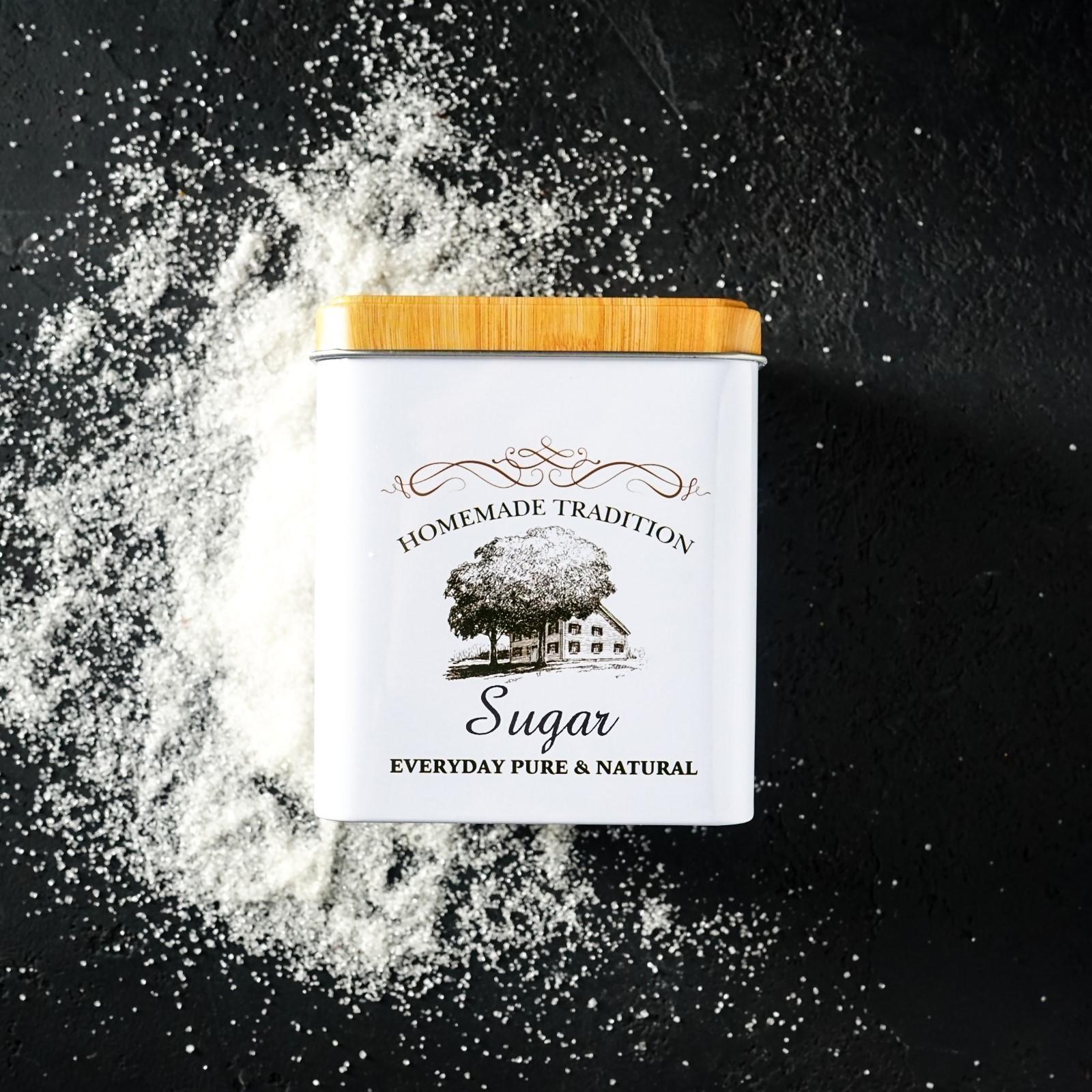 Банка для сахара «Дом и поле», 12×10×10 см, цвет белый