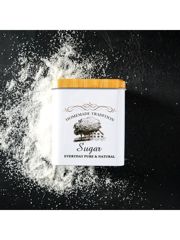 Банка для сахара «Дом и поле», 12×10×10 см, цвет белый