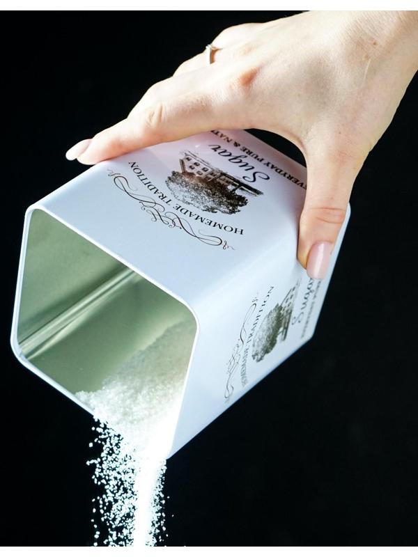 Банка для сахара «Дом и поле», 12×10×10 см, цвет белый