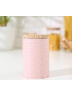 Банка для сыпучих продуктов «Сканди», 430 мл, 11,5×7,3 см, цвет розовый