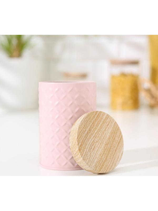 Банка для сыпучих продуктов «Сканди», 430 мл, 11,5×7,3 см, цвет розовый