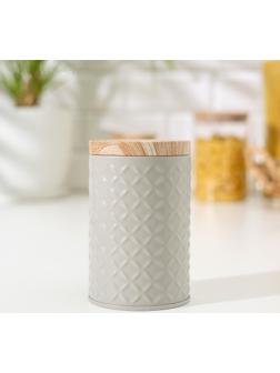 Банка для сыпучих продуктов «Сканди», 430 мл, 11,5×7,3 см, цвет серый