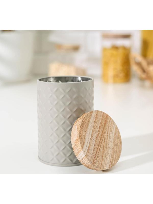 Банка для сыпучих продуктов «Сканди», 430 мл, 11,5×7,3 см, цвет серый