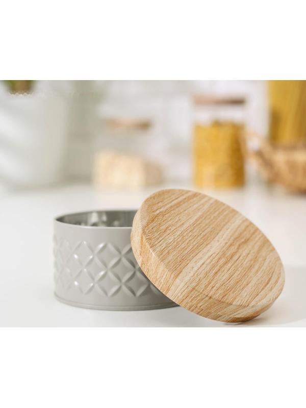 Банка для сыпучих продуктов «Сканди», 300 мл, 6×10 см, цвет серый