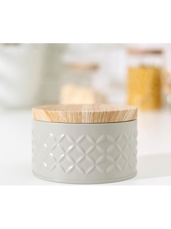 Банка для сыпучих продуктов «Сканди», 300 мл, 6×10 см, цвет серый