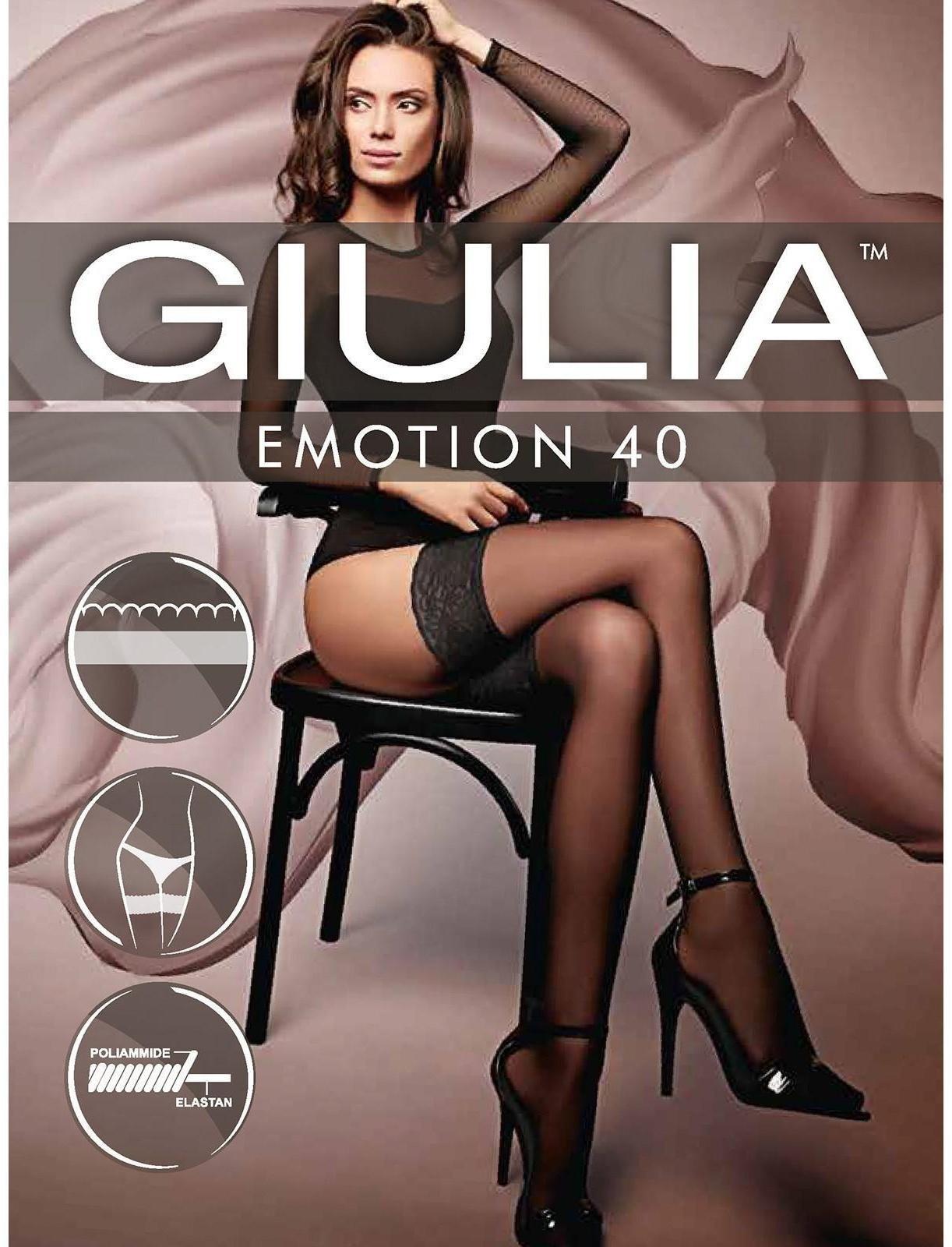 Чулки женские GIULIA EMOTION 40, цвет чёрный (nero), размер 3-4 (M-L)