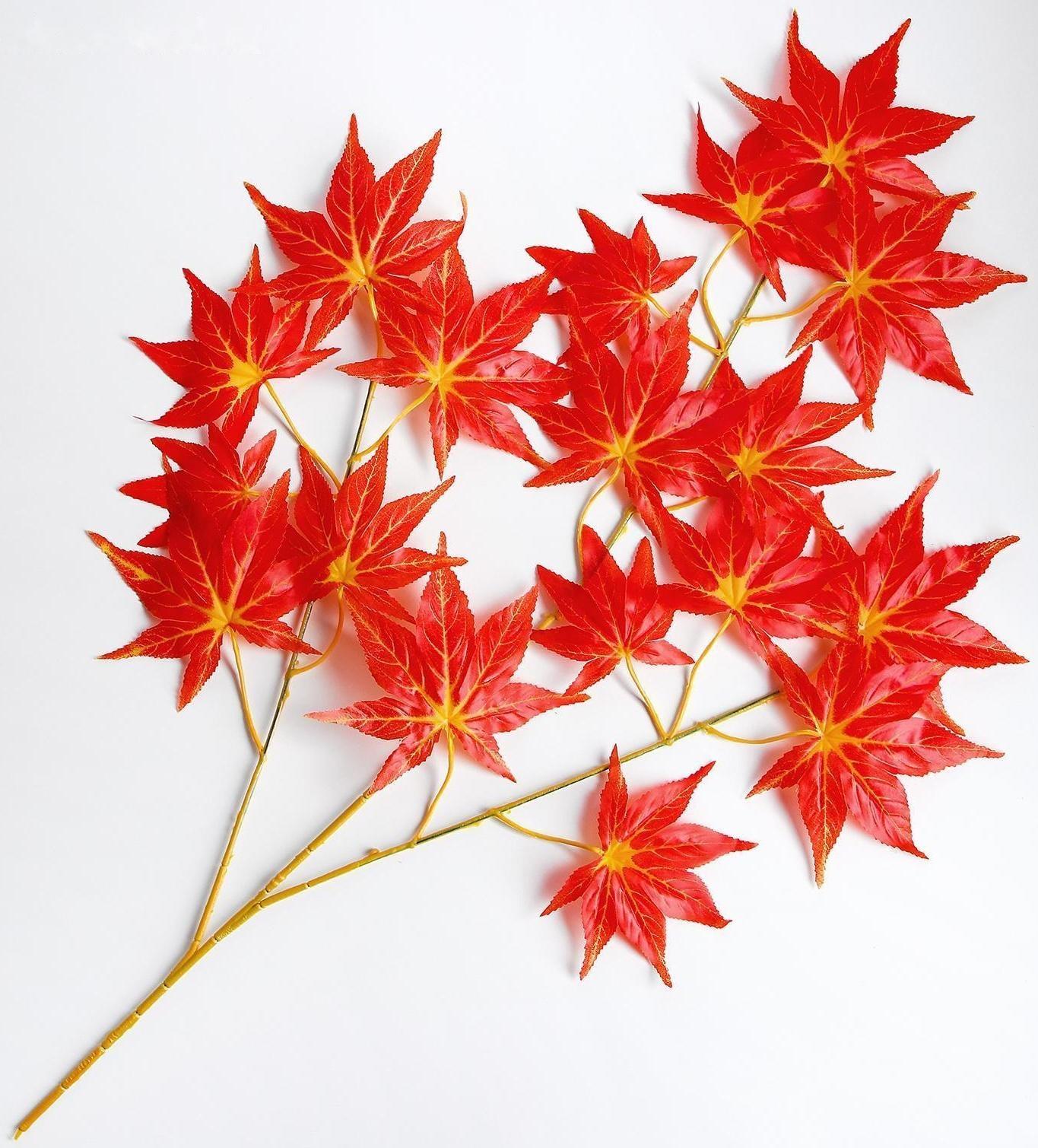 Декор «Листья на ветке» цвет красный