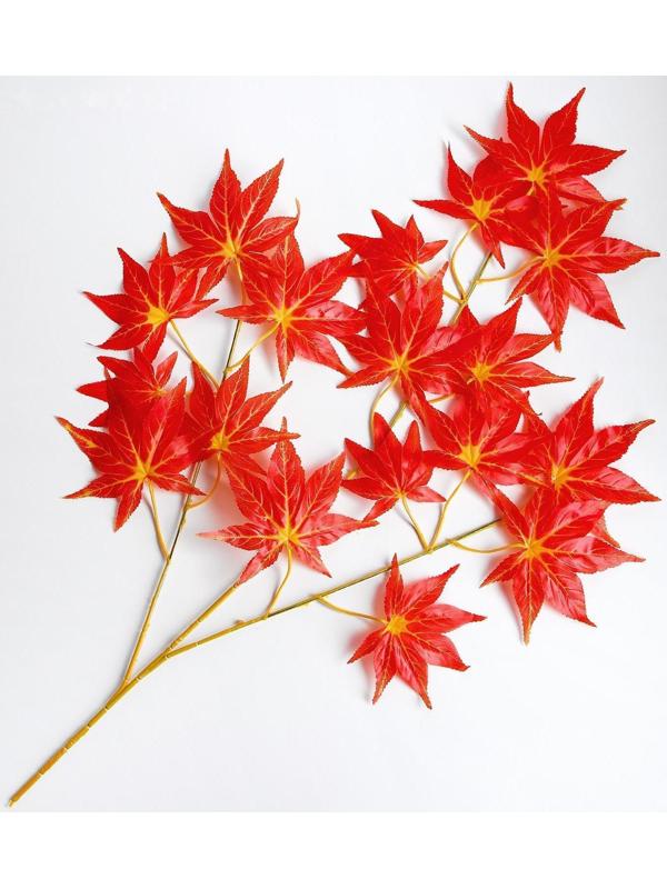 Декор «Листья на ветке» цвет красный