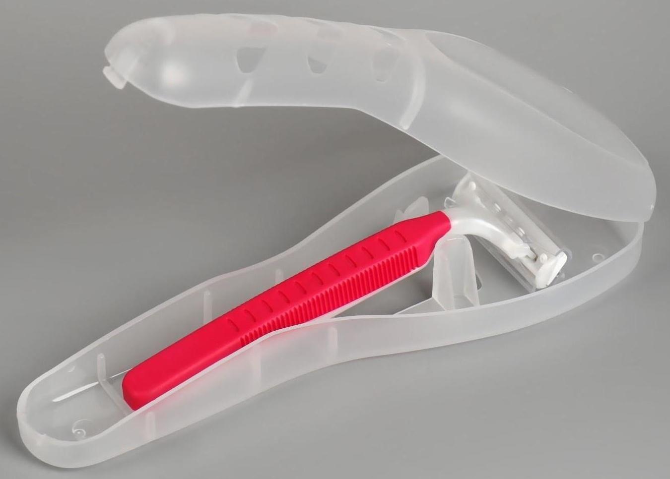 Органайзер для бритвы, с крышкой, 16,6 × 5,2 × 3 см, цвет прозрачный