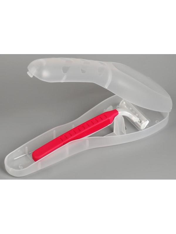 Органайзер для бритвы, с крышкой, 16,6 × 5,2 × 3 см, цвет прозрачный