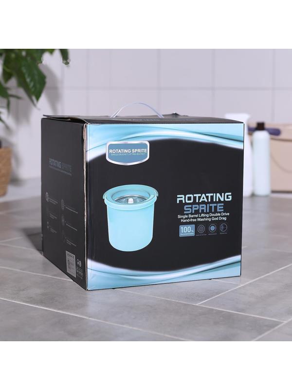 Швабра с отжимом и ведро «Мини»: ведро с металлической центрифугой 10 л, швабра, запасная насадка из микрофибры