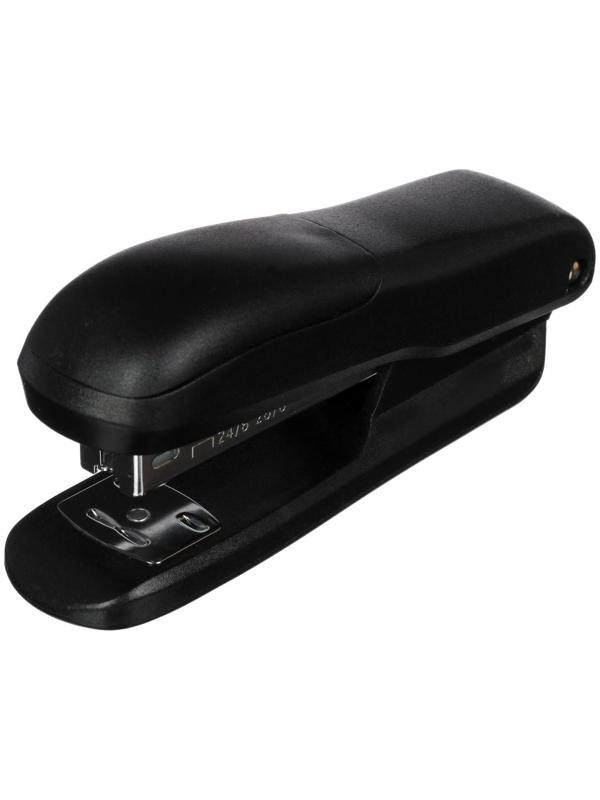 Степлер №24/6 и 26/6 на 20 листов, deVENTE Neon пластиковый корпус, 2 вида скрепления, антискользящее основание, чёрный