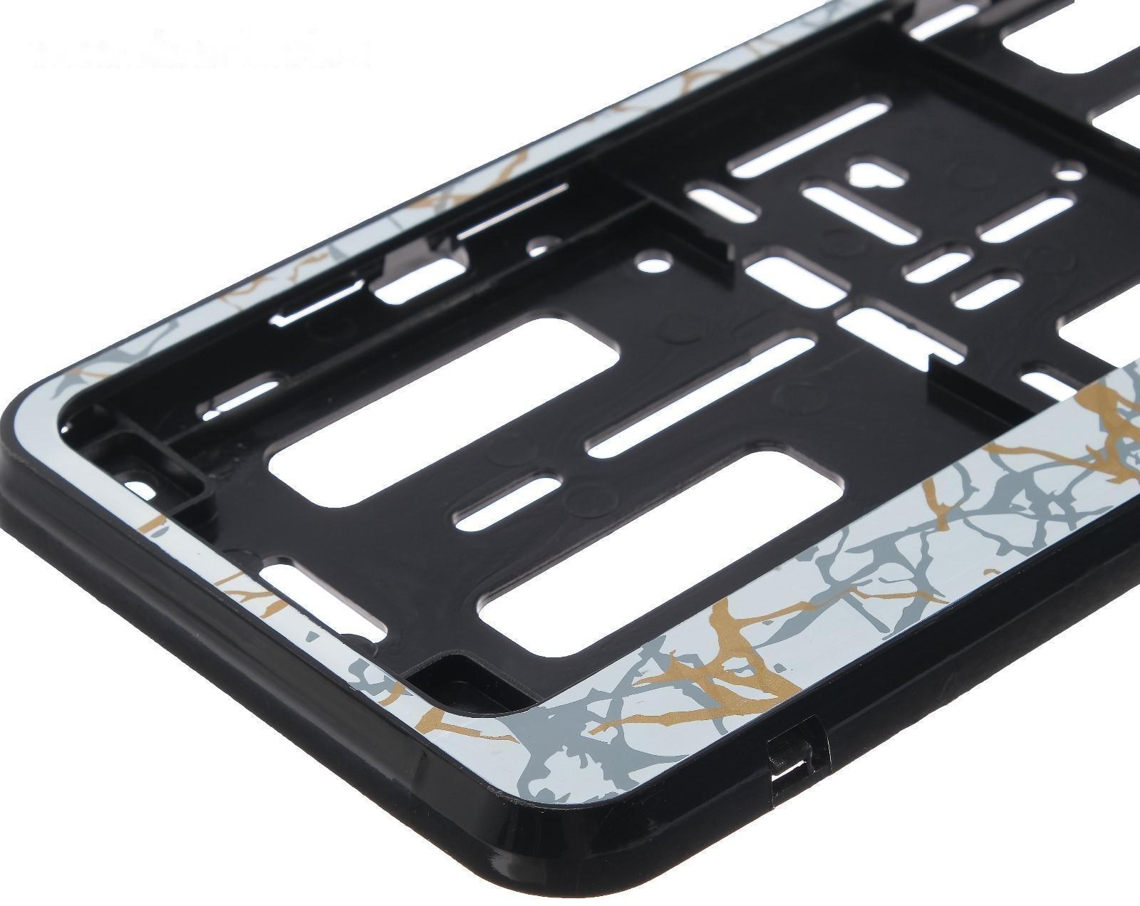 Рамка для автомобильного номера, книжка, черная, цвет белый с золотом