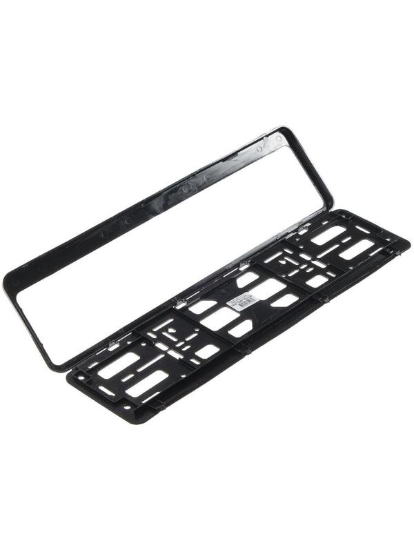 Рамка для автомобильного номера, книжка, черная, цвет белый с золотом