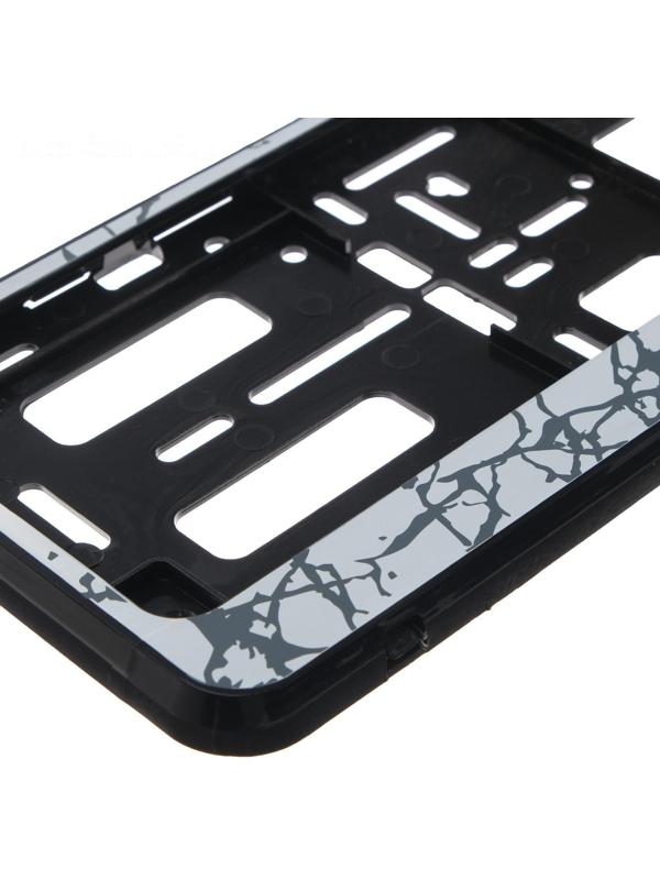 Рамка для автомобильного номера, книжка, белый мрамор