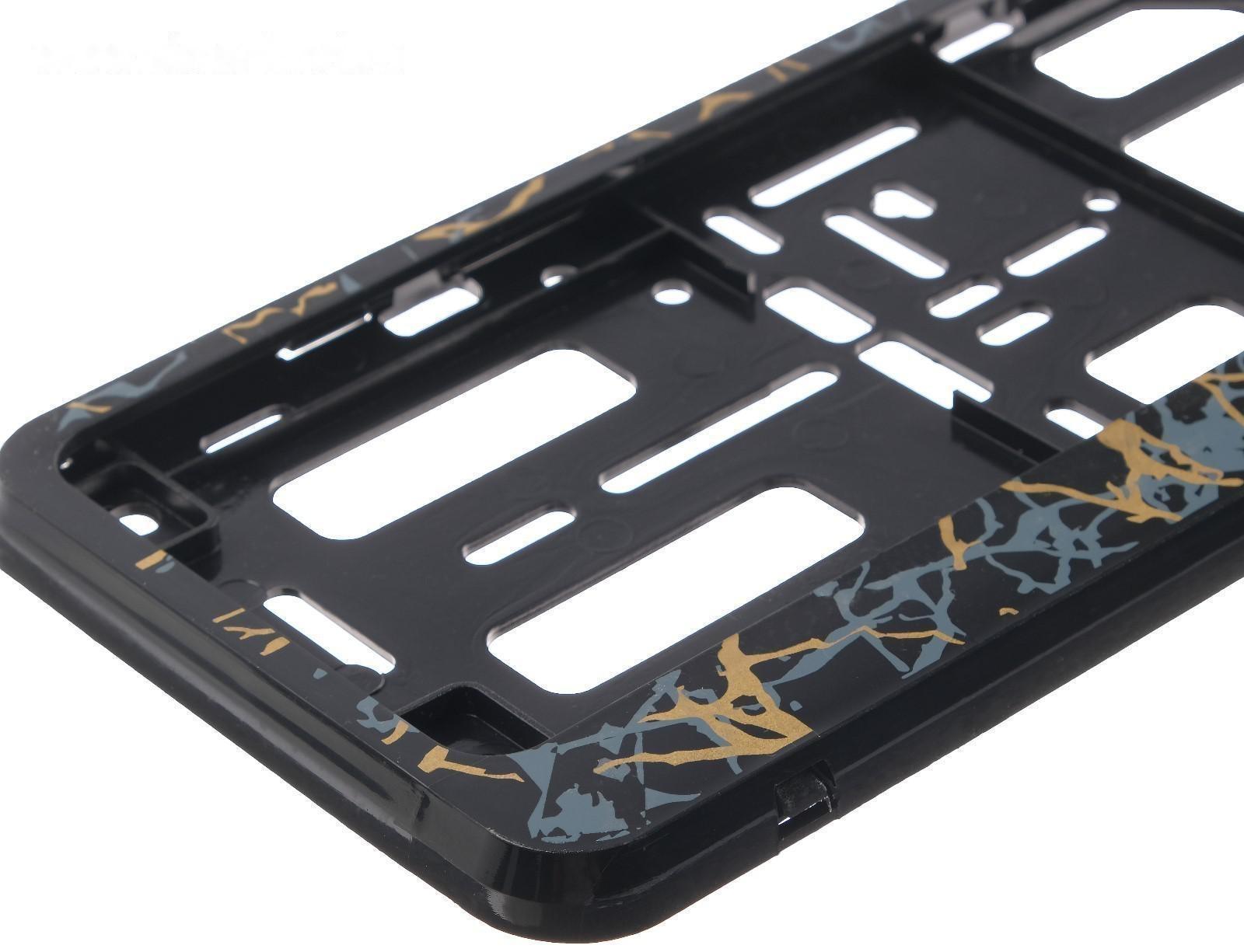 Рамка для автомобильного номера, книжка, черный с золотом