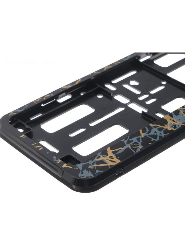 Рамка для автомобильного номера, книжка, черный с золотом