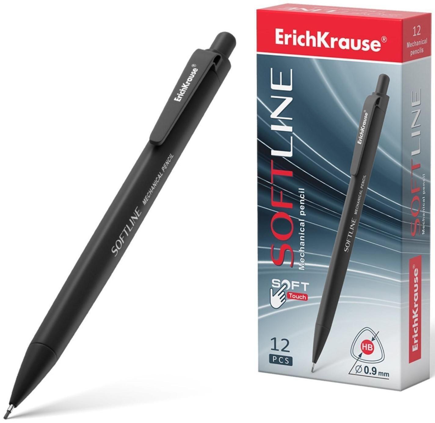 Карандаш механический НВ, 0.9 мм, ErichKrause SoftLine, черный