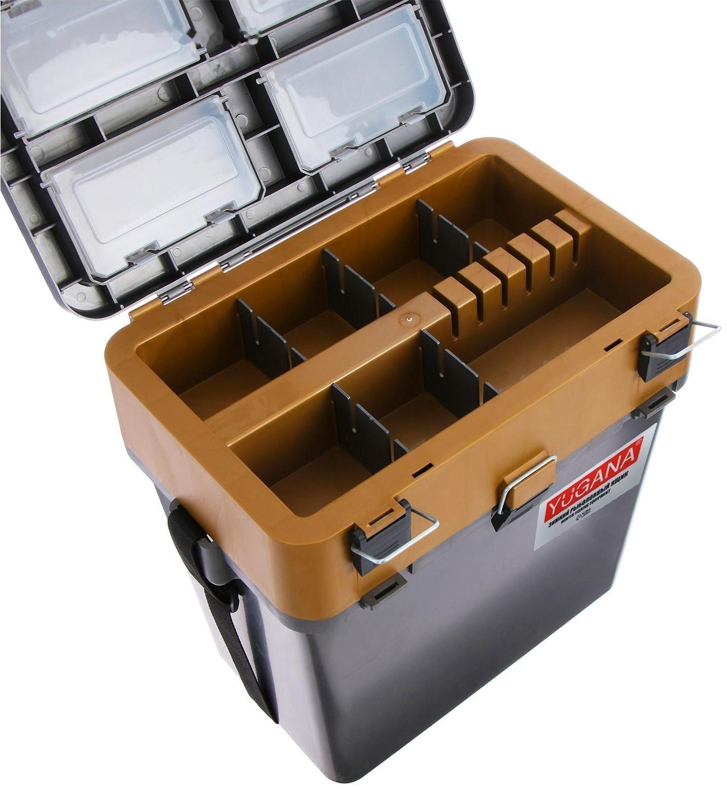 Ящик зимний YUGANA двухсекционный, цвет серый/золото