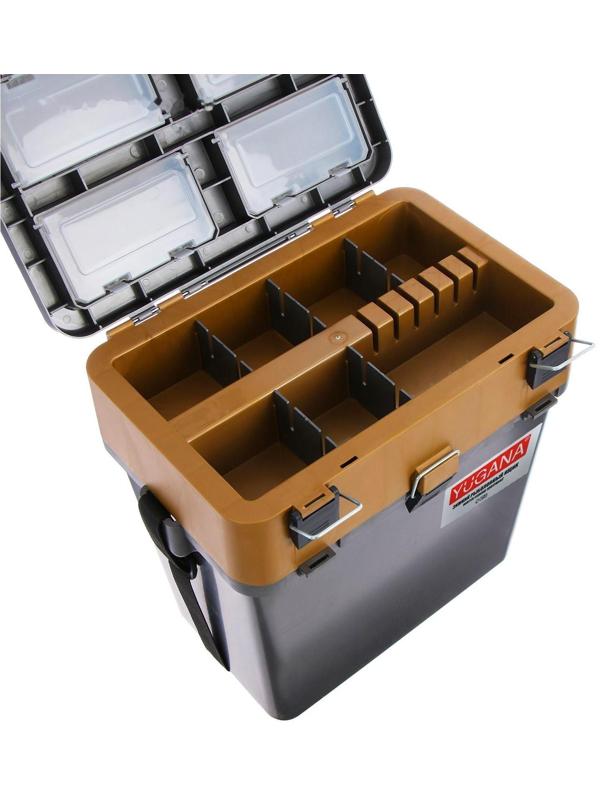 Ящик зимний YUGANA двухсекционный, цвет серый/золото