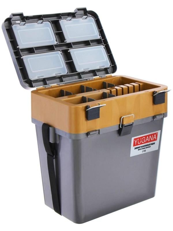 Ящик зимний YUGANA двухсекционный, цвет серый/золото