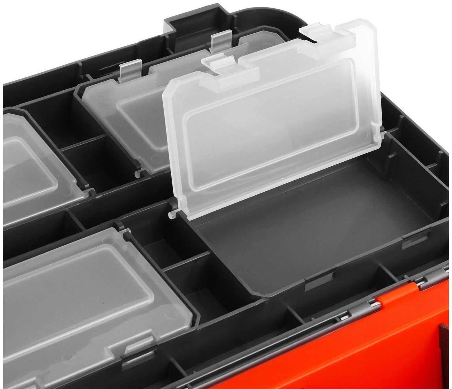 Ящик зимний YUGANA двухсекционный, цвет серо-оранжевый