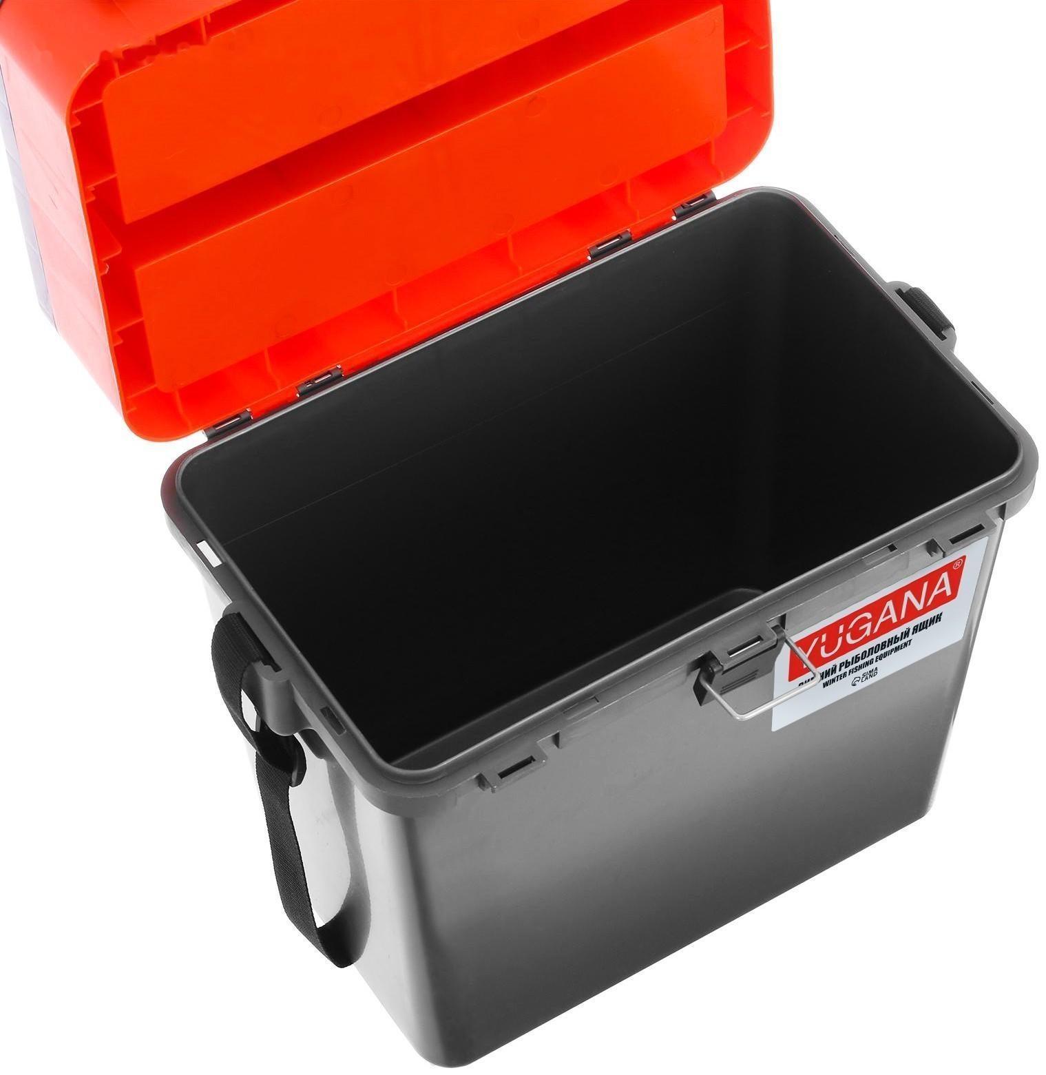 Ящик зимний YUGANA двухсекционный, цвет серо-оранжевый