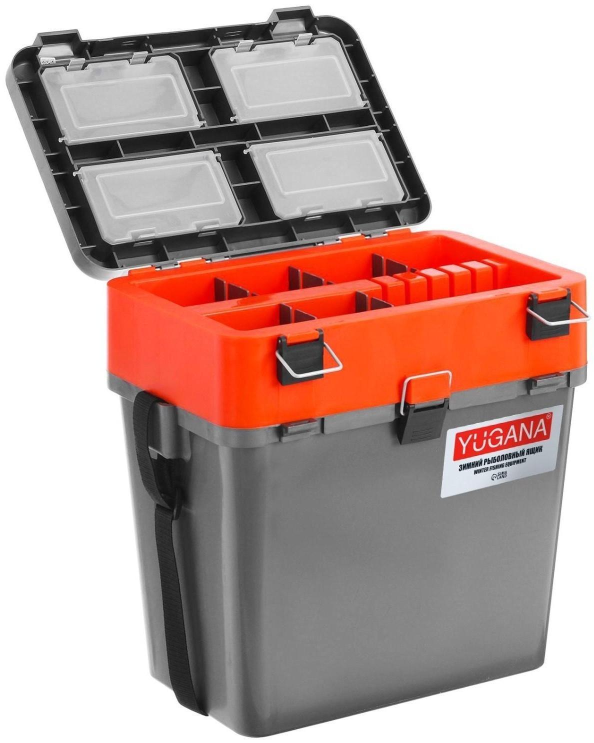 Ящик зимний YUGANA двухсекционный, цвет серо-оранжевый