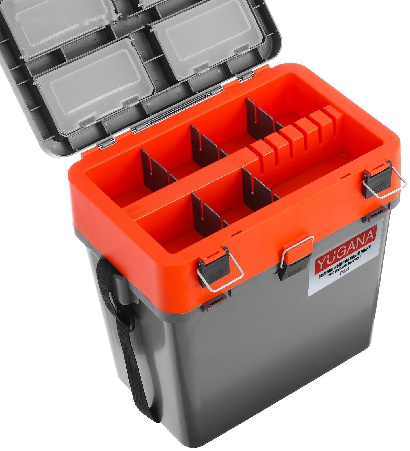 Ящик зимний YUGANA двухсекционный, цвет серо-оранжевый