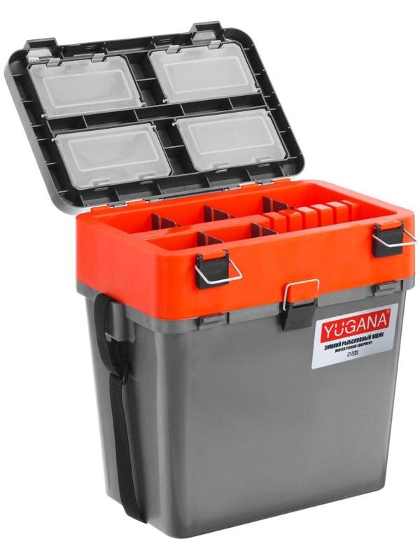 Ящик зимний YUGANA двухсекционный, цвет серо-оранжевый