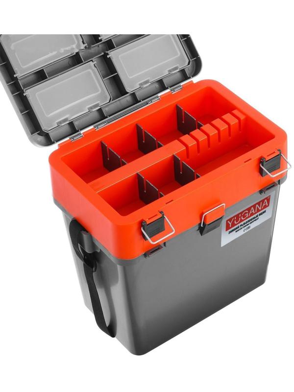Ящик зимний YUGANA двухсекционный, цвет серо-оранжевый