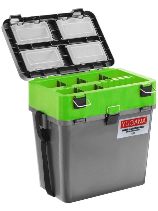 Ящик зимний YUGANA двухсекционный, цвет серо-салатовый