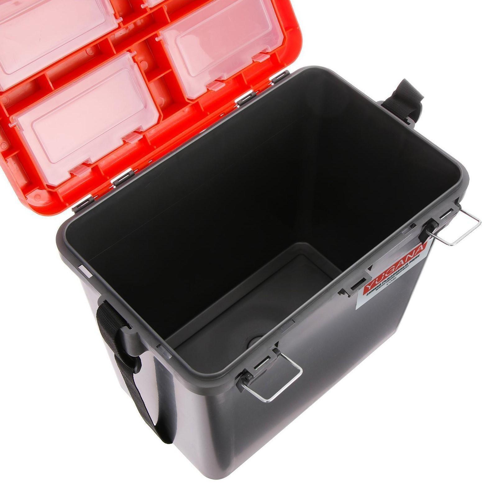 Ящик зимний YUGANA односекционный, цвет серый/оранжевый